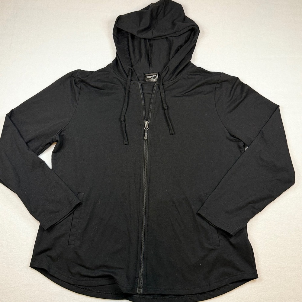 32 Degrees Cool Womens XL Black Full Zip Hoodie Lightweight Active Sweatshirt